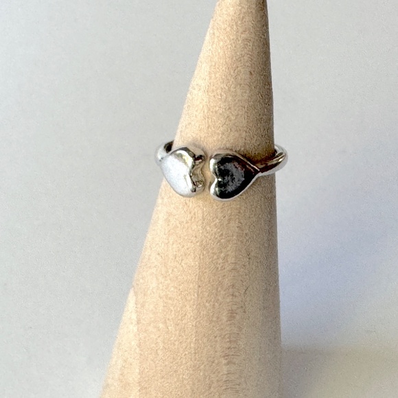 Double Heart Ring size 3, silver - Picture 7 of 10